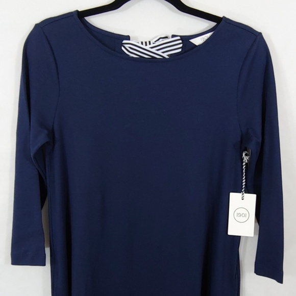 Nordstrom Dresses & Skirts - 1901 Navy Blue 3/4 Sleeves Straight Dress Size S